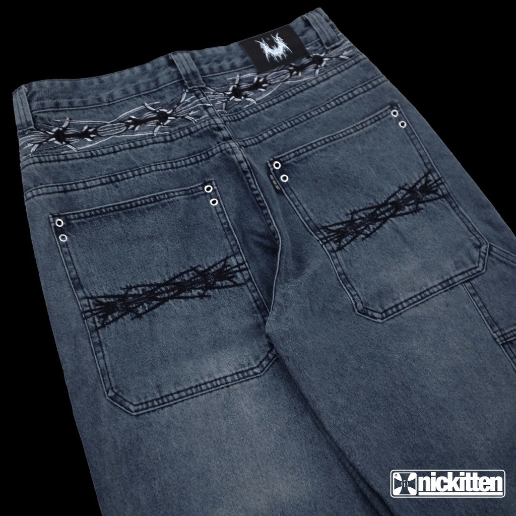 blue splitter jeans