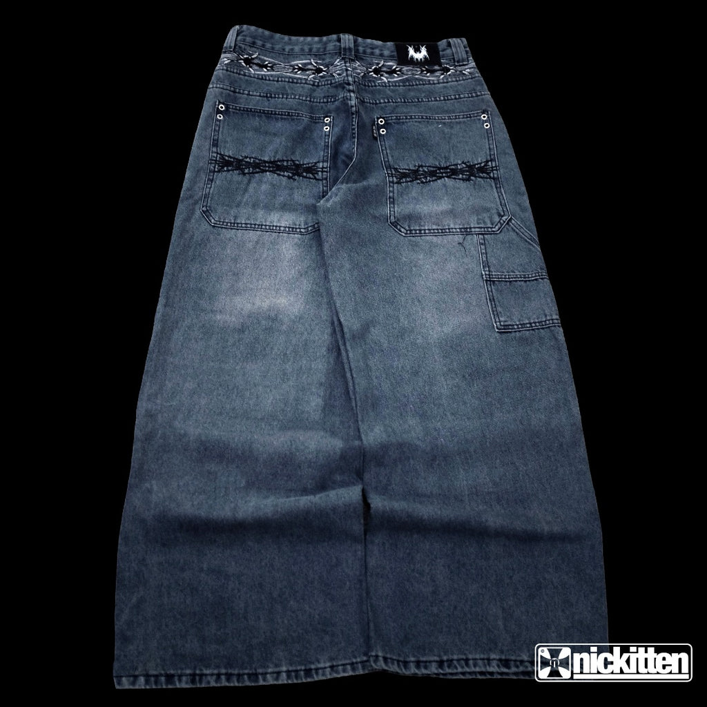 blue splitter jeans