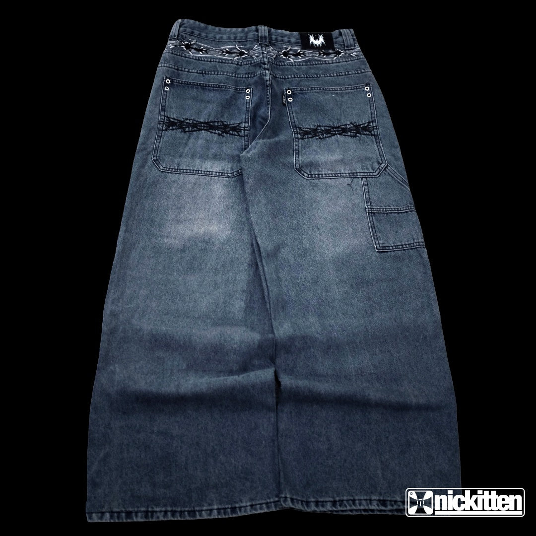 blue splitter jeans